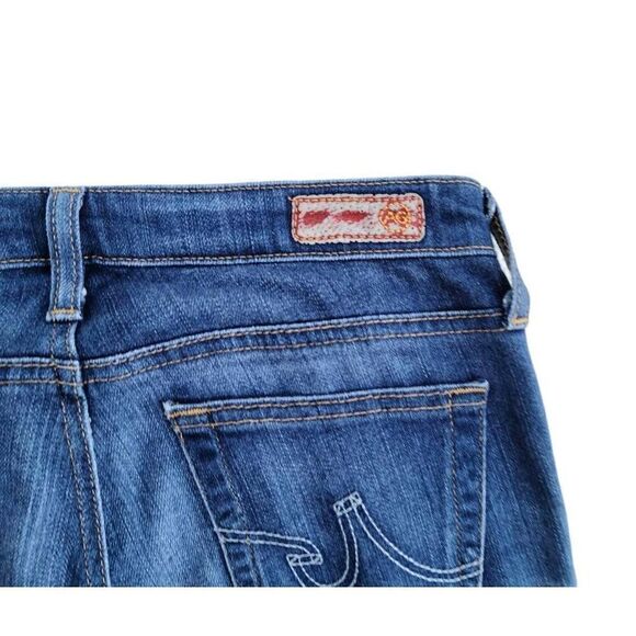 AG The Stevie Slim Straight Semi-Dark Wash Whiskering Denim Jeans Size 24R - Picture 8 of 12